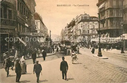 AK / Ansichtskarte Marseille_Bouches du Rhone La Cannebiere  Marseille