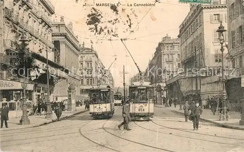 AK / Ansichtskarte Marseille_Bouches du Rhone La Cannebiere  Marseille