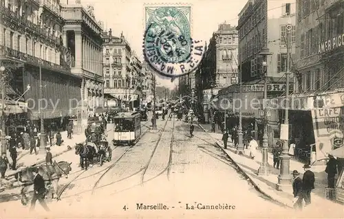 AK / Ansichtskarte Marseille_Bouches du Rhone La Cannebiere  Marseille