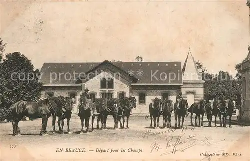 AK / Ansichtskarte Beville le Comte Depart pour les champs Beville le Comte