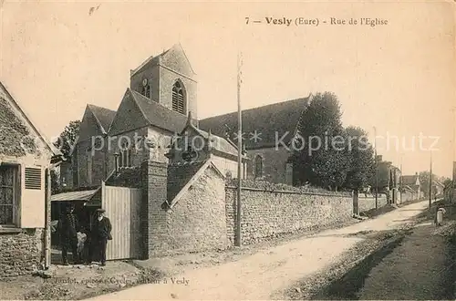AK / Ansichtskarte Vesly_Eure Rue de l Eglise Vesly_Eure