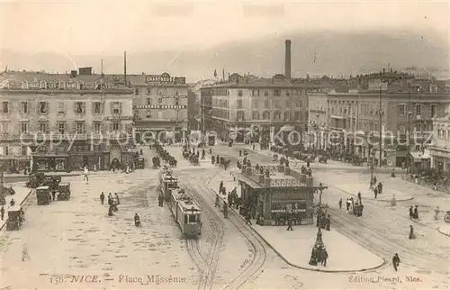 AK / Ansichtskarte Nice_Alpes_Maritimes Place Massena Tram Nice_Alpes_Maritimes