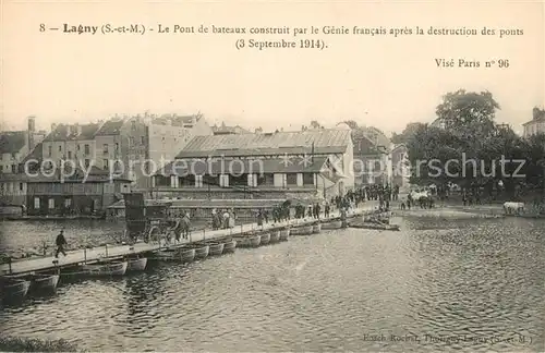 AK / Ansichtskarte Lagny sur Marne Pont de bateaux Lagny sur Marne