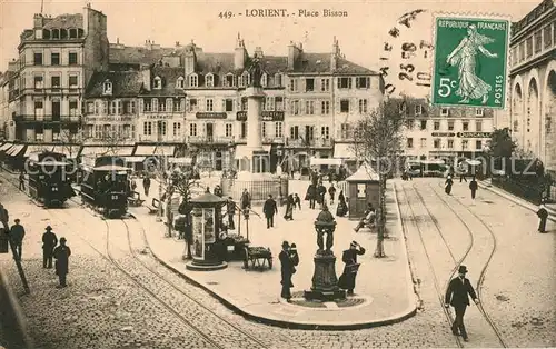 AK / Ansichtskarte Lorient_Morbihan_Bretagne Place Bisson Tram Lorient_Morbihan_Bretagne