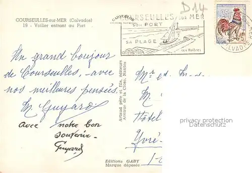 AK / Ansichtskarte Courseulles sur Mer Voilier entrant au Port Courseulles sur Mer