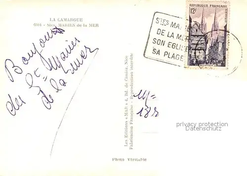 AK / Ansichtskarte Saintes Maries de la Mer La Camargue Vue partielle Saintes Maries de la Mer