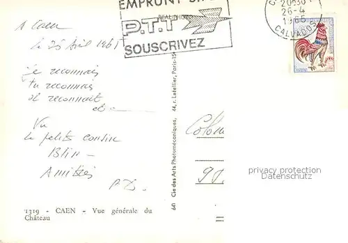 AK / Ansichtskarte Caen Vue generale du Chateau Caen