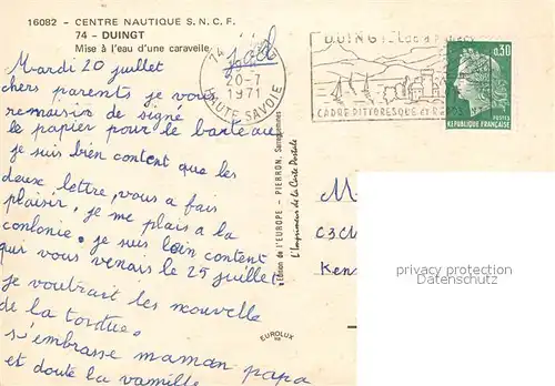 AK / Ansichtskarte Duingt Mise a leau dune caravelle Duingt