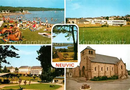 AK / Ansichtskarte Neuvic_Correze Les Bords du Lac Lycee agricole Puy de Manzagol Eglise Neuvic Correze