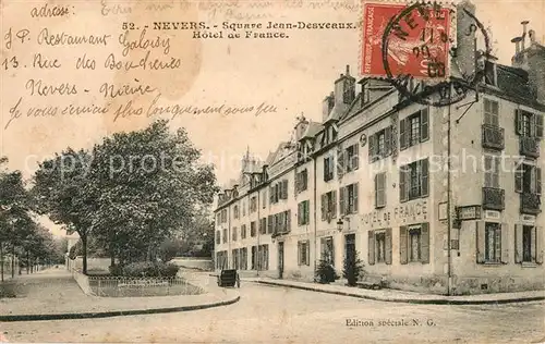 AK / Ansichtskarte Nevers_Nievre Square Jean Desveaux Hotel de France Nevers Nievre