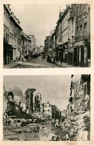 AK / Ansichtskarte Caen Rue d Auge Avant et apres la bataille Caen