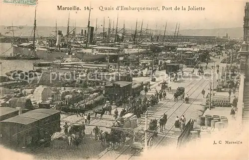 AK / Ansichtskarte Marseille_Bouches du Rhone Quais d Embarquement Port de la Joliette Marseille