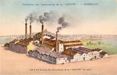 AK / Ansichtskarte Marseille_Bouches du Rhone Les Savonneries de la Grappe en 1910 Illustration Marseille