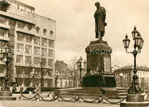 AK / Ansichtskarte Moskau_Moscou Denkmal Puschkin Moskau Moscou