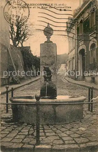 AK / Ansichtskarte Franconville_Val d_Oise La Fontaine et la Rue de Cormeilles Franconville_Val d_Oise