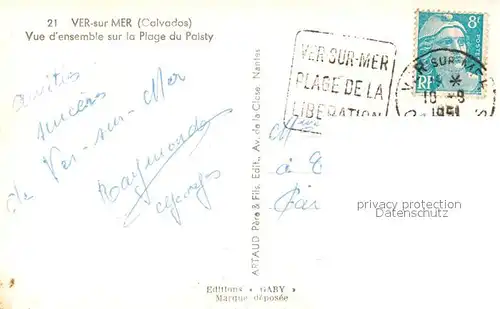 AK / Ansichtskarte Ver sur Mer Vue densemble sur la Plage du Paisty Ver sur Mer