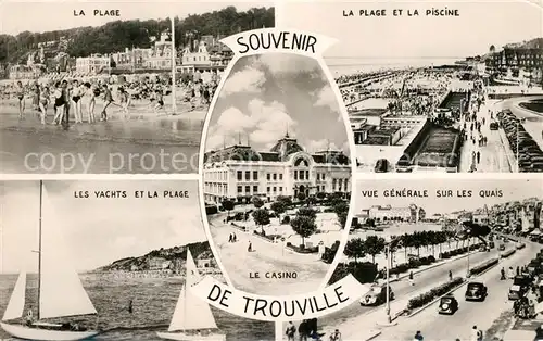 AK / Ansichtskarte Trouville Deauville La Plage et la Piscine Les Yachts Vue generale sur les Quais Trouville Deauville