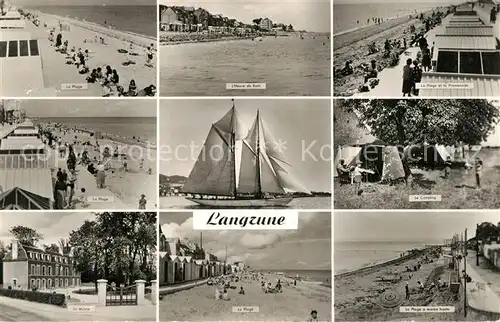 AK / Ansichtskarte Langrune sur Mer La Plage lHeure du Bain La Promenade Le Camping Le Mairie La Plage a maree haute Langrune sur Mer