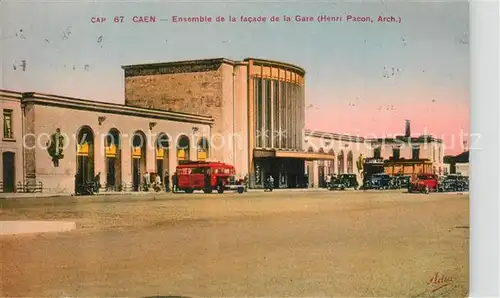 AK / Ansichtskarte Caen Ensemble de la facade de la Gare  Caen