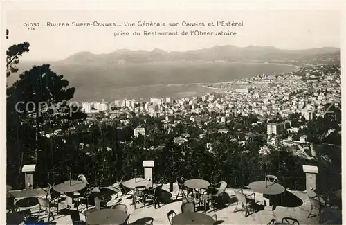 AK / Ansichtskarte Cannes_Alpes Maritimes Vue generale sur Cannes et lEsterel prise du Restaurant de l Observatoire Cannes Alpes Maritimes