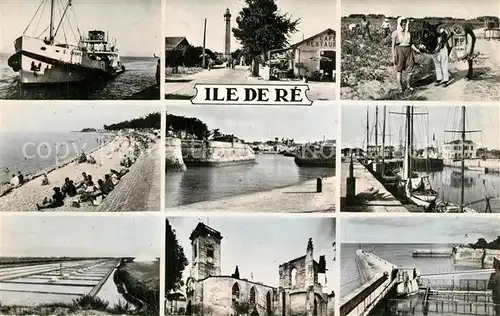 AK / Ansichtskarte Ile de Re La Bac La Flotte Le Phare St Martin Le Port Les Marais Solants Eglise Ane en Culottes Ars en Re Le Fort Ile de Re