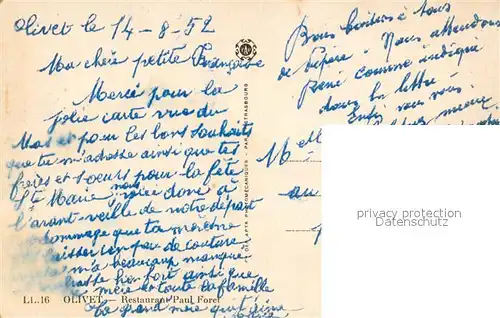 AK / Ansichtskarte Olivet_Loiret Restaurant Paul Fore Olivet Loiret