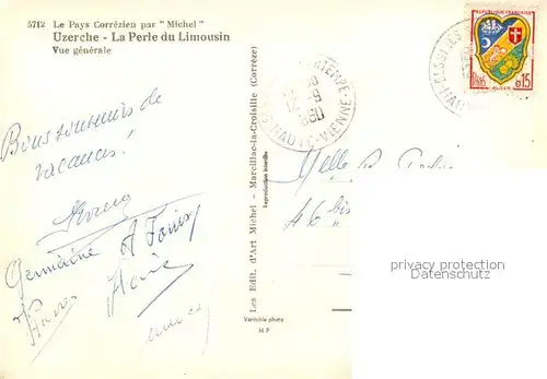 AK / Ansichtskarte Uzerche La Perle du Limousin Vue generale Uzerche
