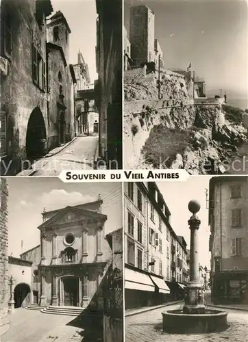 AK / Ansichtskarte Antibes_Alpes_Maritimes Rue St Esprit Remparts Eglise Rue de l Hotel de Ville Antibes_Alpes_Maritimes