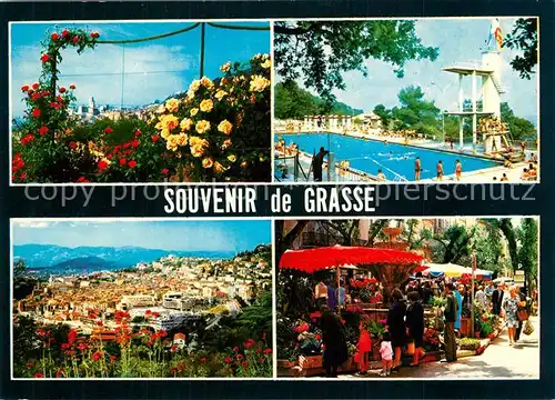 AK / Ansichtskarte Grasse_Alpes_Maritimes Panorama Piscine Vue generale Le marche Grasse_Alpes_Maritimes