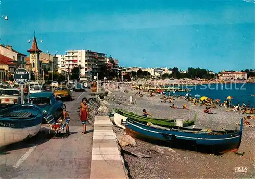AK / Ansichtskarte Cagnes sur Mer La plage et l Eglise Cagnes sur Mer