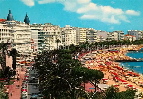 AK / Ansichtskarte Cannes_Alpes Maritimes Les Palaces de la Croisette et la plage Cannes Alpes Maritimes