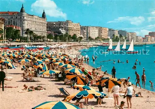 AK / Ansichtskarte Cannes_Alpes Maritimes La plage et les grands Hotels Cannes Alpes Maritimes