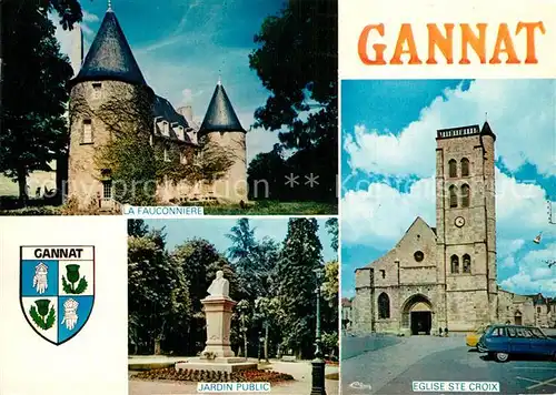 AK / Ansichtskarte Gannat La Fauconniere Jardin Public Eglise Ste Croix Gannat
