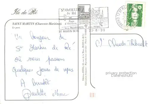 AK / Ansichtskarte Saint Martin de Re Le port Saint Martin de Re