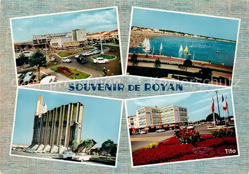 AK / Ansichtskarte Royan_Charente Maritime La Poste La Plage l Eglise Royan Charente Maritime