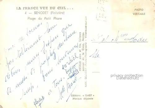 AK / Ansichtskarte Benodet Fliegeraufnahme Benodet