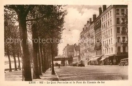 AK / Ansichtskarte Lyon_France Quai Perrache Pont du Chemin de Fer Lyon France