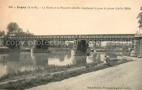 AK / Ansichtskarte Lagny sur Marne Passerelle double remplacant le pont de Pierre Lagny sur Marne