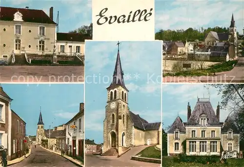 AK / Ansichtskarte Evaille Poste Rue Principale Eglise Chateau de l Auchellerie Evaille