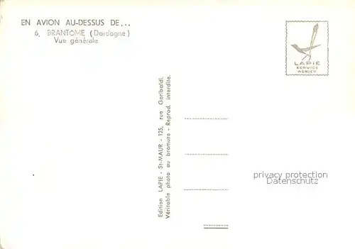 AK / Ansichtskarte Brantome Vue Aerienne Brantome