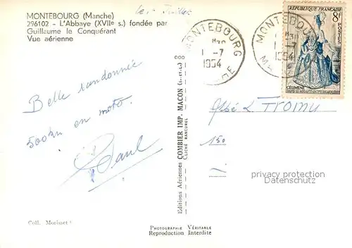 AK / Ansichtskarte Montebourg Abbaye Vue Aerienne  Montebourg