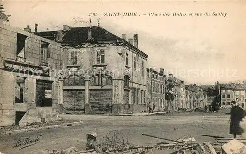 AK / Ansichtskarte Saint Mihiel Place des Halles et Rue du Sauley Saint Mihiel