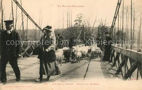 AK / Ansichtskarte Salies du Salat Retour du marche des moutons Salies du Salat