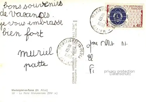 AK / Ansichtskarte Montaiguet en Forez La Porte Monumentale Montaiguet en Forez