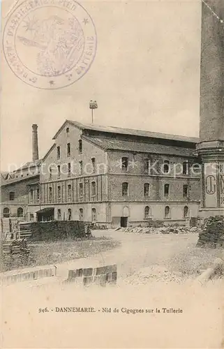 AK / Ansichtskarte Dannemarie_Haut Rhin Nid de Cigognes sur la Tuilerie Dannemarie Haut Rhin