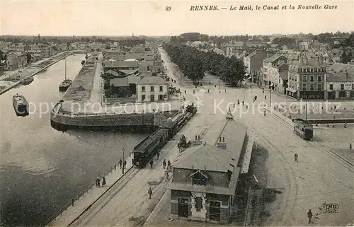 AK / Ansichtskarte Rennes_Ille et Vilaine Mail Canal et nouvelle gare 