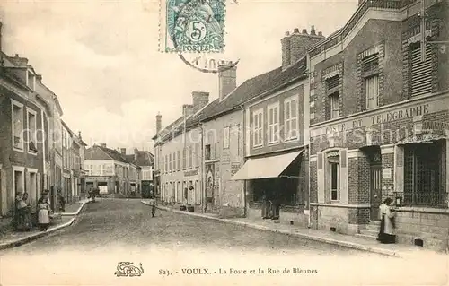 AK / Ansichtskarte Voulx Poste et Rue de Blennes Voulx