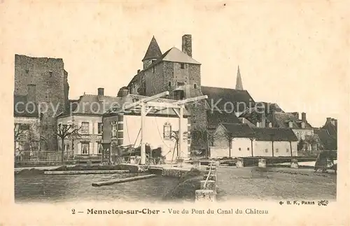 AK / Ansichtskarte Mennetou sur Cher Vue du Pont du Canal du Chateau Mennetou sur Cher