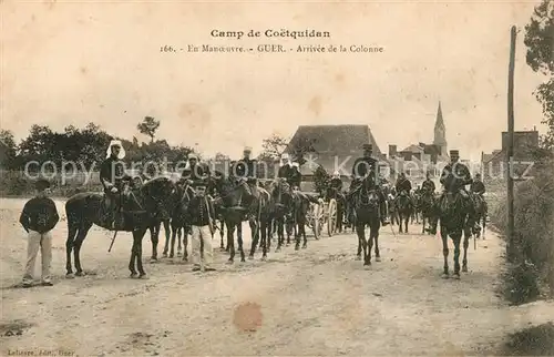 AK / Ansichtskarte Guer Camp de Coetquidan Arrivee de la Colonne Manoeuvre Guer