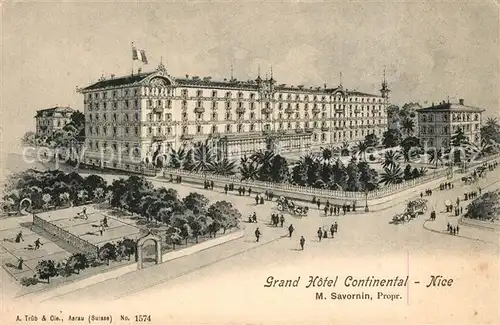 AK / Ansichtskarte Nice_Alpes_Maritimes Grand Hotel Continental Illustration Nice_Alpes_Maritimes